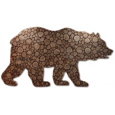 Декоративное панно Медведь из можжевельника 1800х970мм