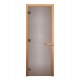 Дверь для бани Везувий Сатин стекло 8мм 190х70см лиственная коробка 3 петли