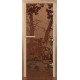 Дверь для бани Сила Алтая Мишки Бронза матовое 190х70мм стекло 8мм лиственная коробка 3 петли