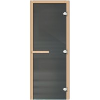Дверь для бани Сила Алтая Графит матовое 190х80см стекло 8мм лиственная коробка 3 петли